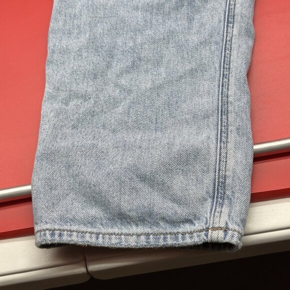 American Eagle Highest Rise Baggy Straight Size 00 Destroyed Light Wash Jeans - Picture 10 of 12